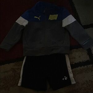 Puma Youth Blue and Gray Athletic Set